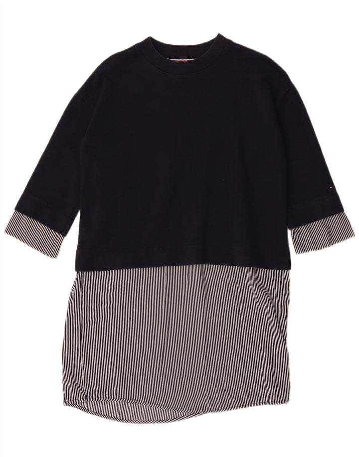 TOMMY HILFIGER Shift Dress til kvinder UK 14 Medium Navy Blue Colourblock