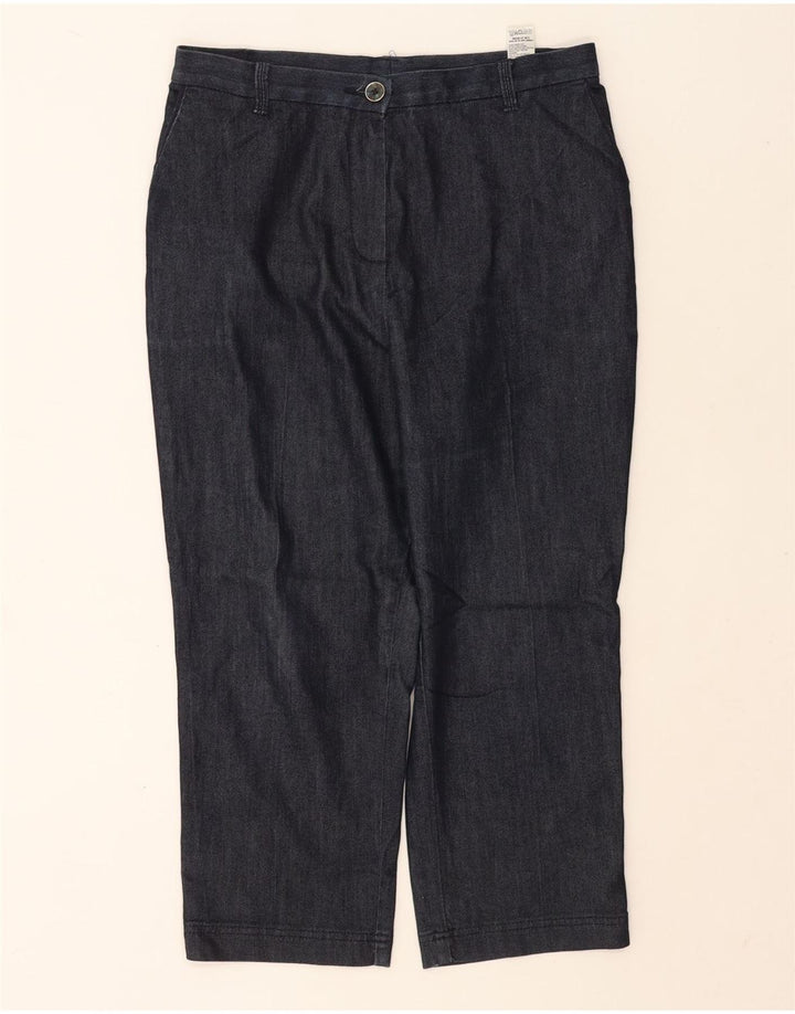 Marks & Spencer Dame Capri Bukser UK 12 Medium W30 L22 Navy Blue