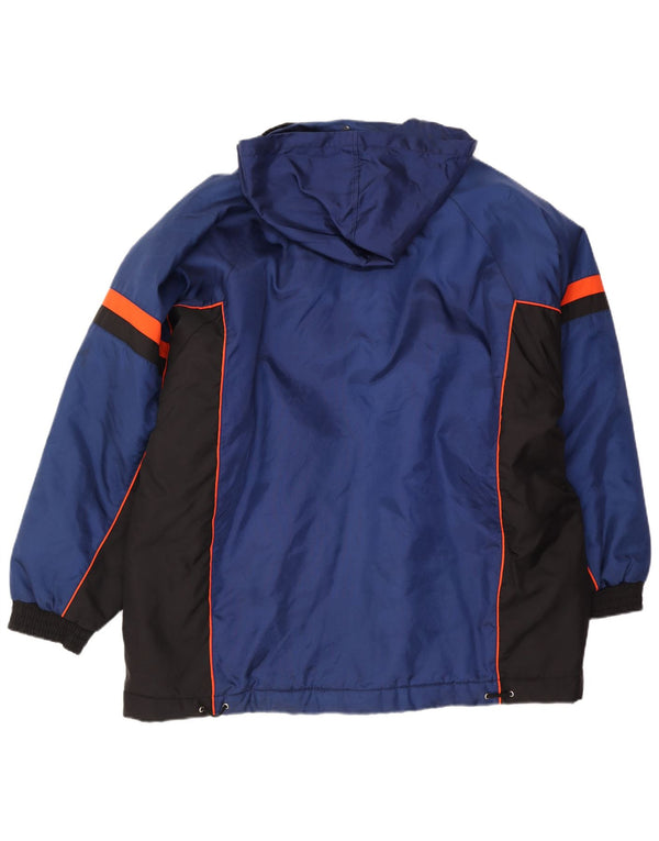 Asics Herre Hooded Loose Fit Polstret Jakke UK 40 Large Navy Blue Colourblock