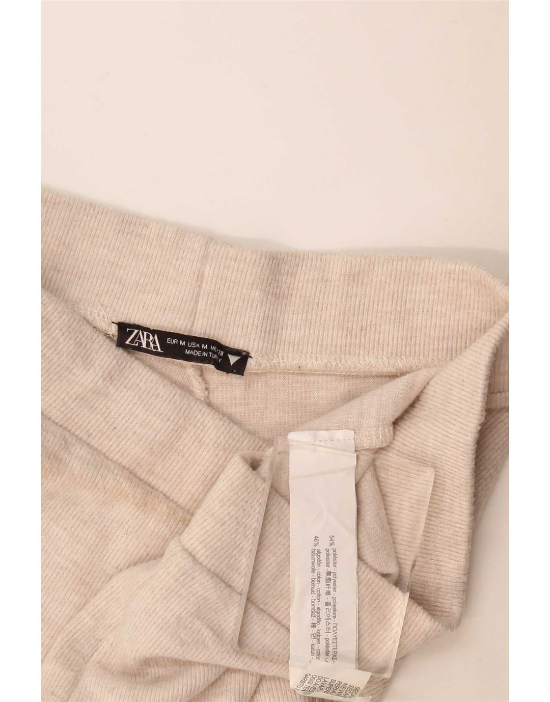 Zara Træningsdragtsbukser til kvinder UK 12 Medium Beige Polyester