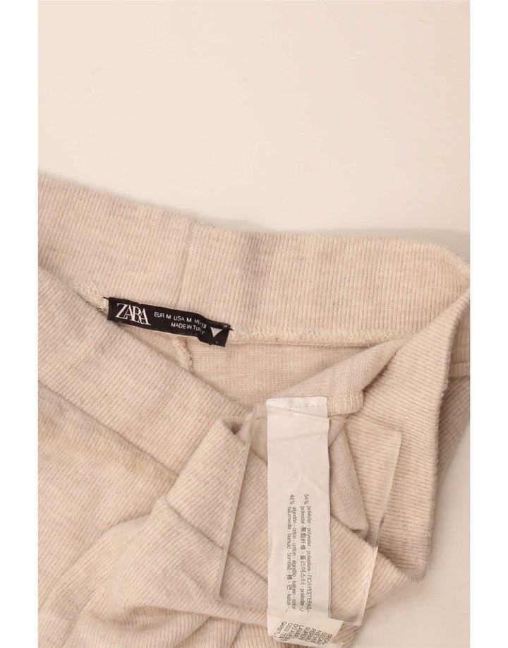 Zara Træningsdragtsbukser til kvinder UK 12 Medium Beige Polyester
