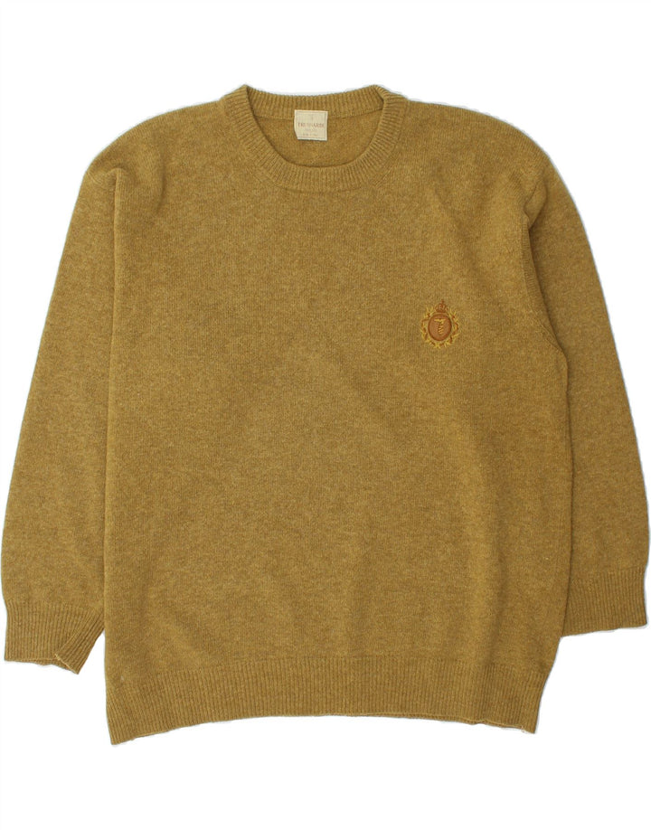 TRUSSARDI Mens Crew Neck Jumper Sweater XL Khaki Vintage Trussardi and Second-Hand Trussardi from Messina Hembry 
