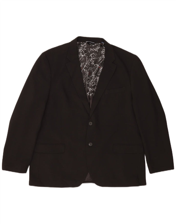 Nautica Herre 2 Button Blazer Jacket UK 48 4XL Sort Polyester