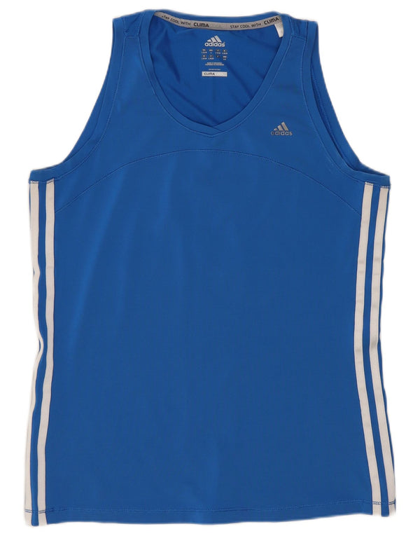 Adidas Dame Climacool Vest Top UK 16/18 Large Blue Polyester