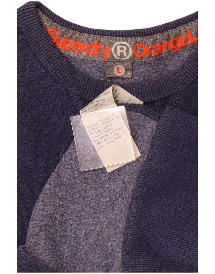 SUPERDRY Sweatshirt til mænd Stor marineblå bomuld