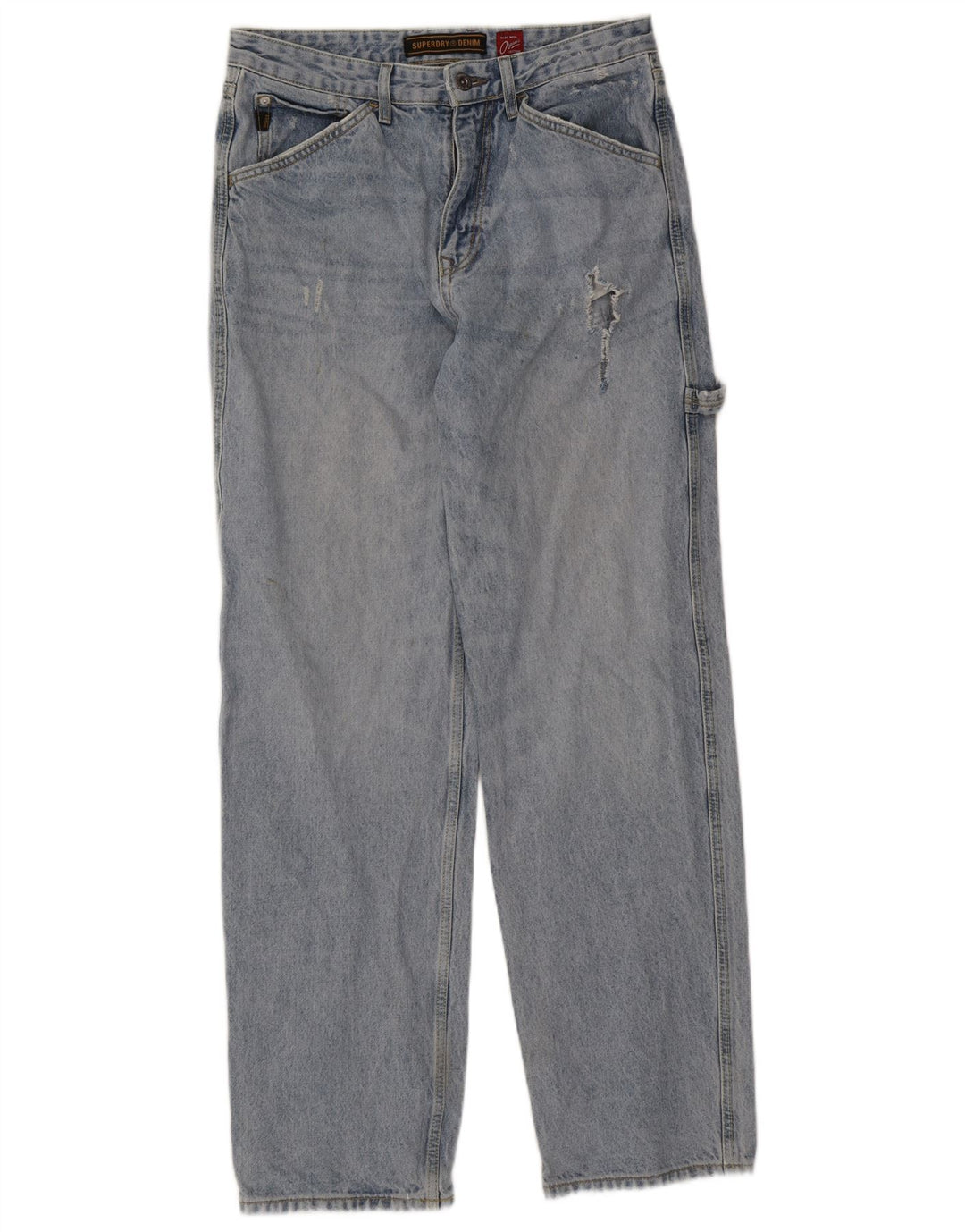 Superdry Herre Cargo Straight Jeans W32 L34 Blå