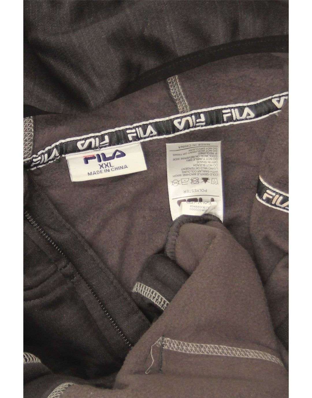 Fila Herre grafisk hættetrøje med lynlås 2XL sort polyester