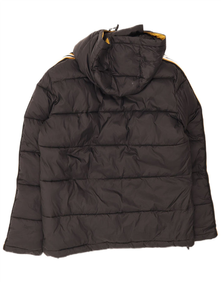 Sergio Tacchini Herre hættepolstret jakke UK 40 Stor sort nylon