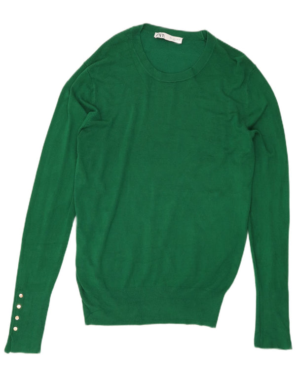 Zara Dame Jumper Sweater UK 14 Stor Grøn