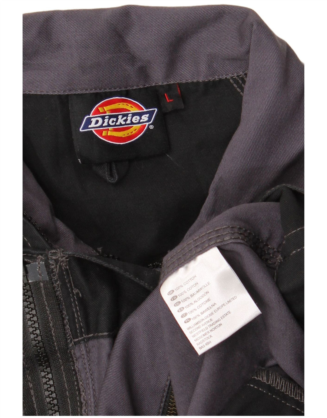 Dickies Herre Utility Jacket UK 40 Large Grey Colourblock Cotton