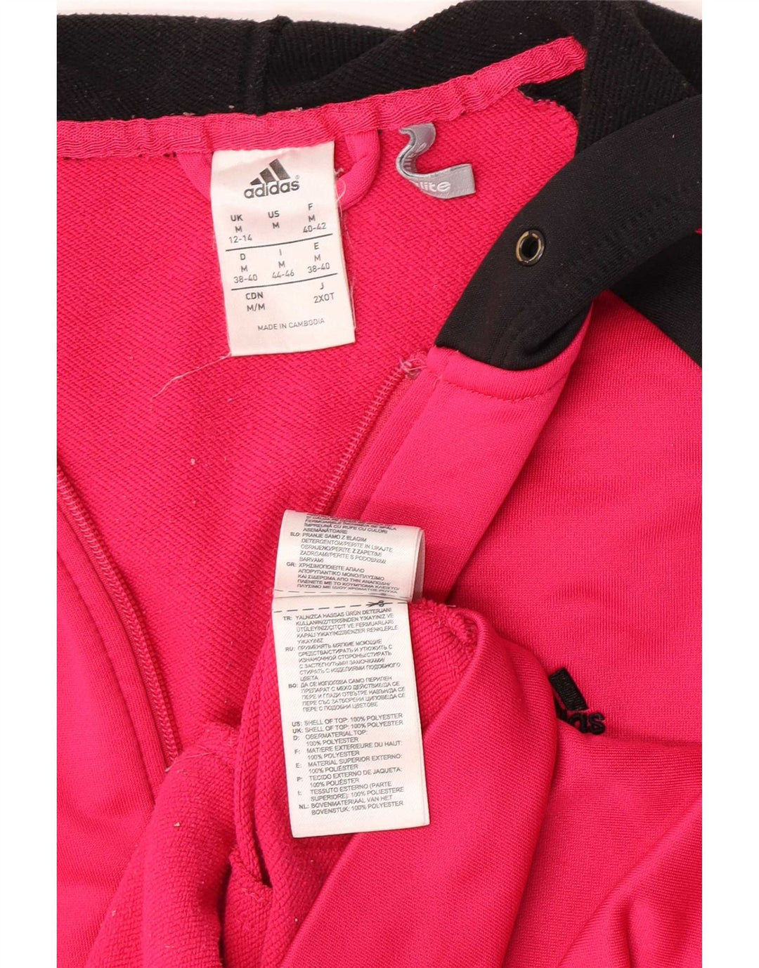 Adidas Dame Hættetrøje Sweater UK 12/14 Medium Pink Polyester