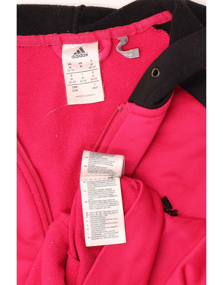 Adidas Dame Hættetrøje Sweater UK 12/14 Medium Pink Polyester