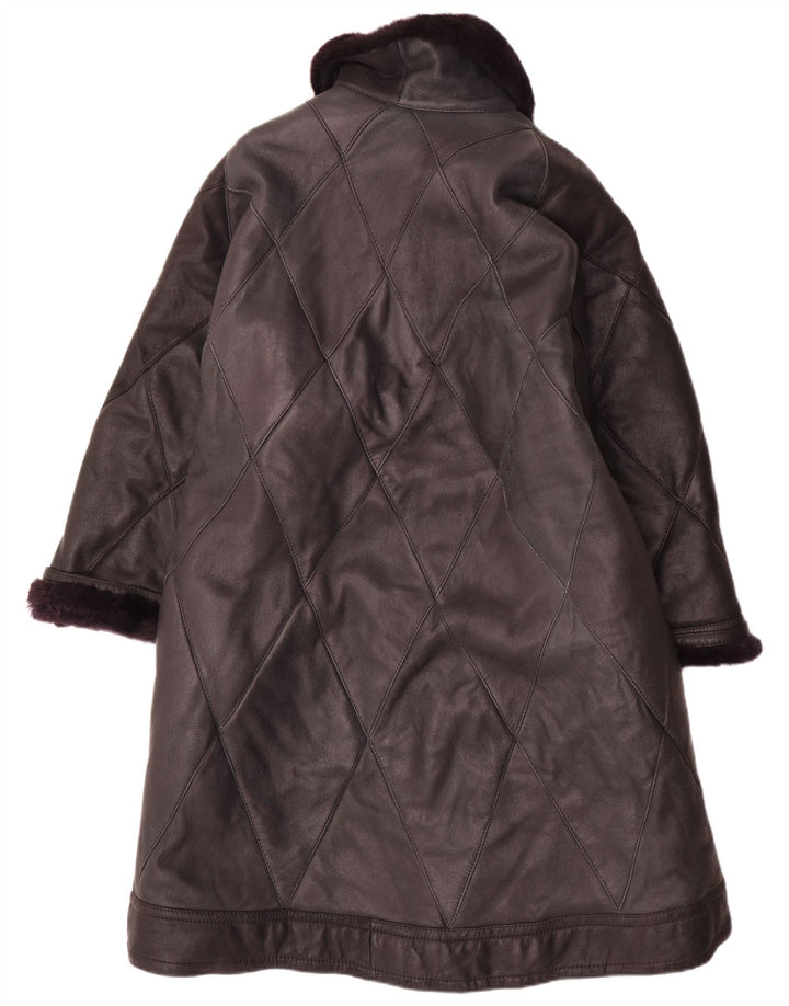 Christia Dame Oversized Shearling Coat EU 42 Large Navy Blue