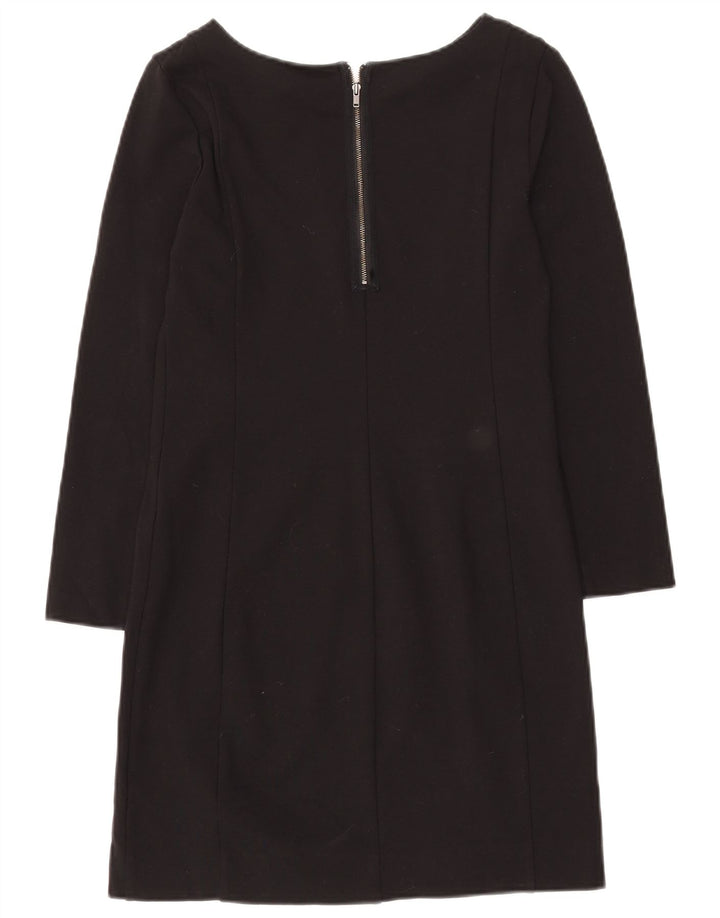 J. Crew Dame Langærmet Skift Kjole UK 2 2XS Sort Viscose