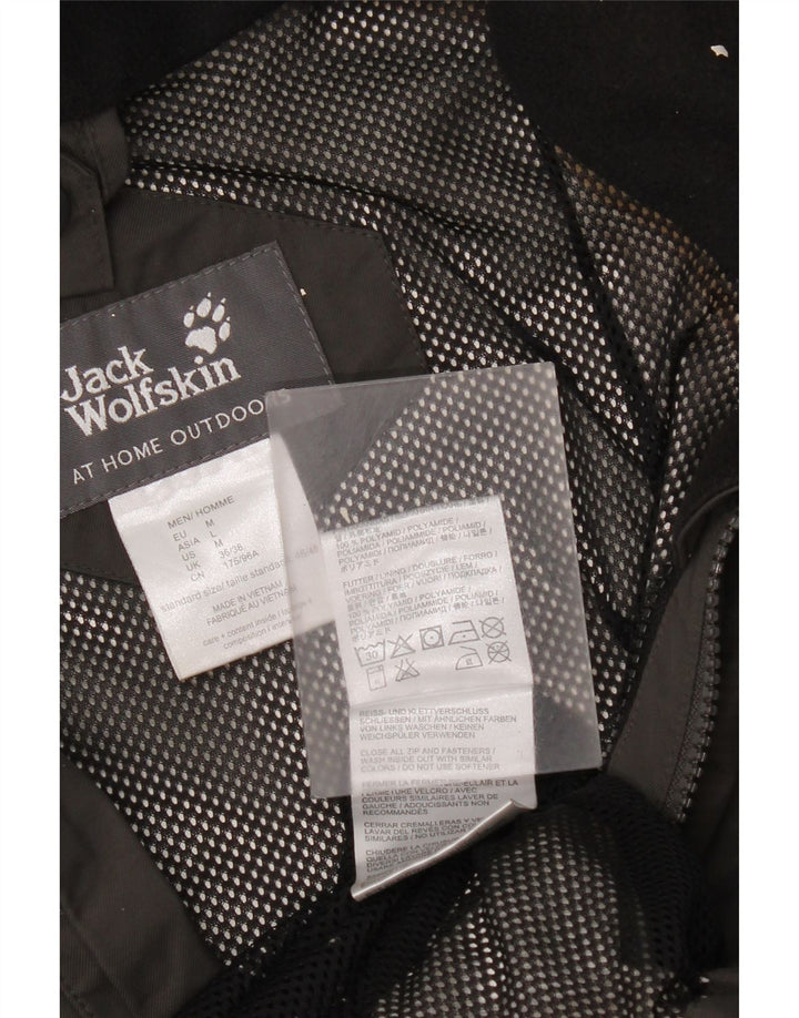 Jack Wolfskin Regnjakke til mænd UK 36/38 Medium Grey Colourblock Polyamid