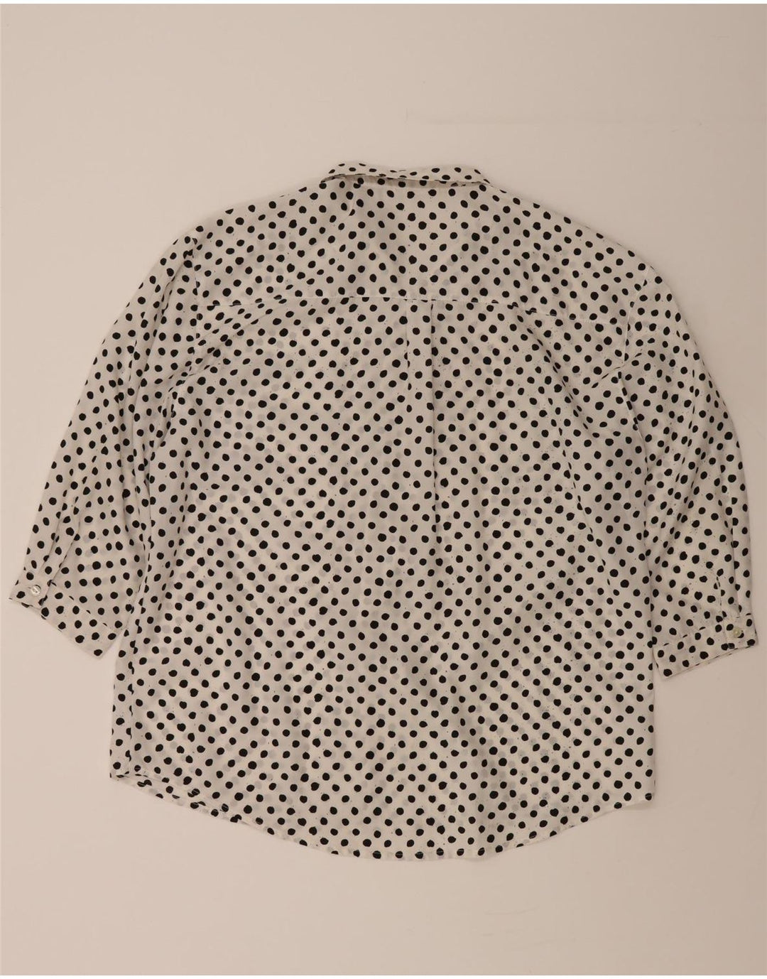 VINTAGE Womens See Through Shirt Blouse UK 14  Medium White Polka Dot Vintage Vintage and Second-Hand Vintage from Messina Hembry 