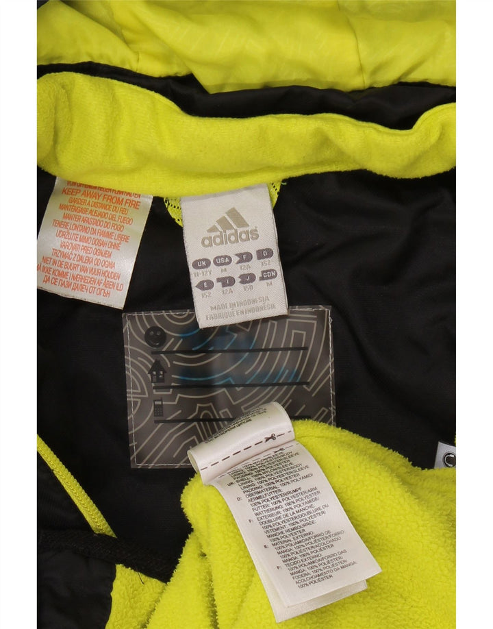 ADIDAS Windbreaker-jakke med hætte til drenge 11-12 år Sort Colourblock