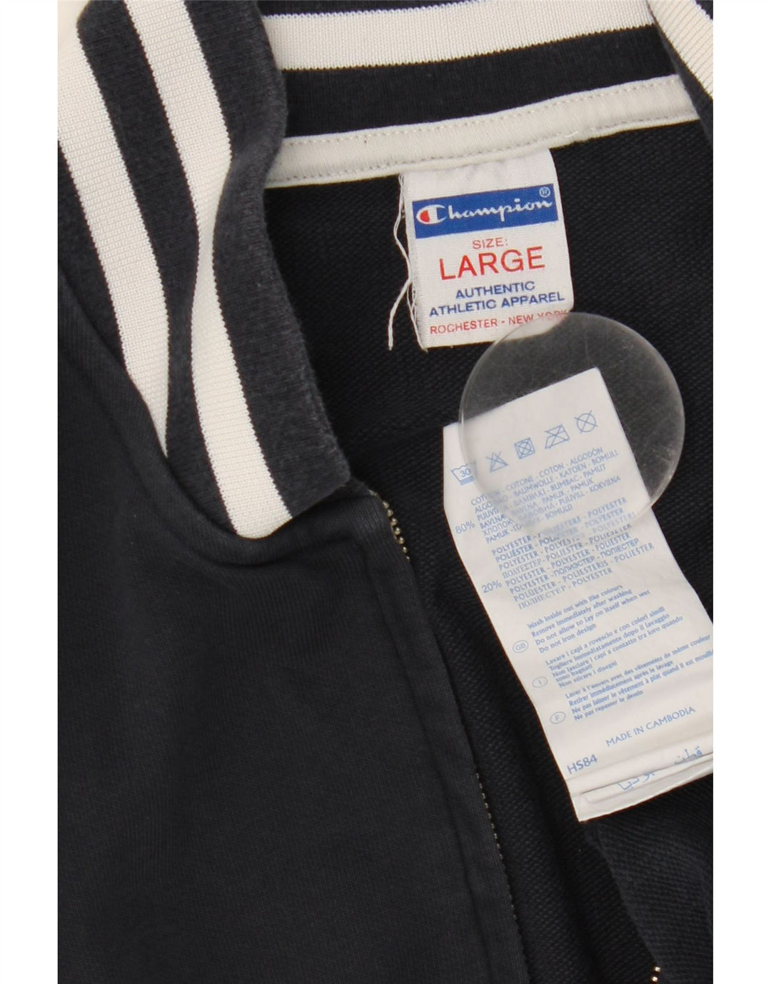 CHAMPION Træningsdragt til mænd Topjakke Medium Navyblå stribet bomuld