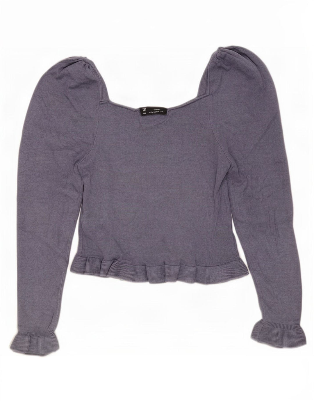 Zara Dame Crop Top Langærmet UK 12 Medium Blue