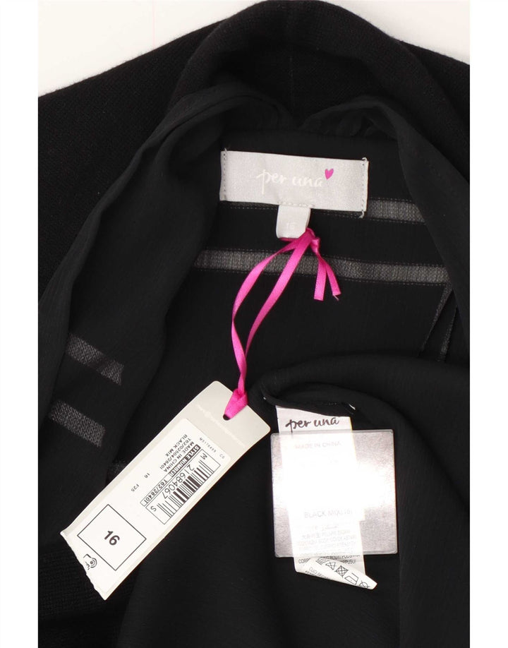 Marks & Spencer Dame Per Una Asymmetrisk Cardigan Top UK 16 Large Black