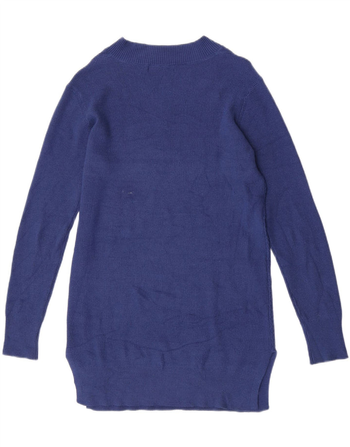 Marks & Spencer Dame V-hals sweater UK 10 Small Blue Viscose