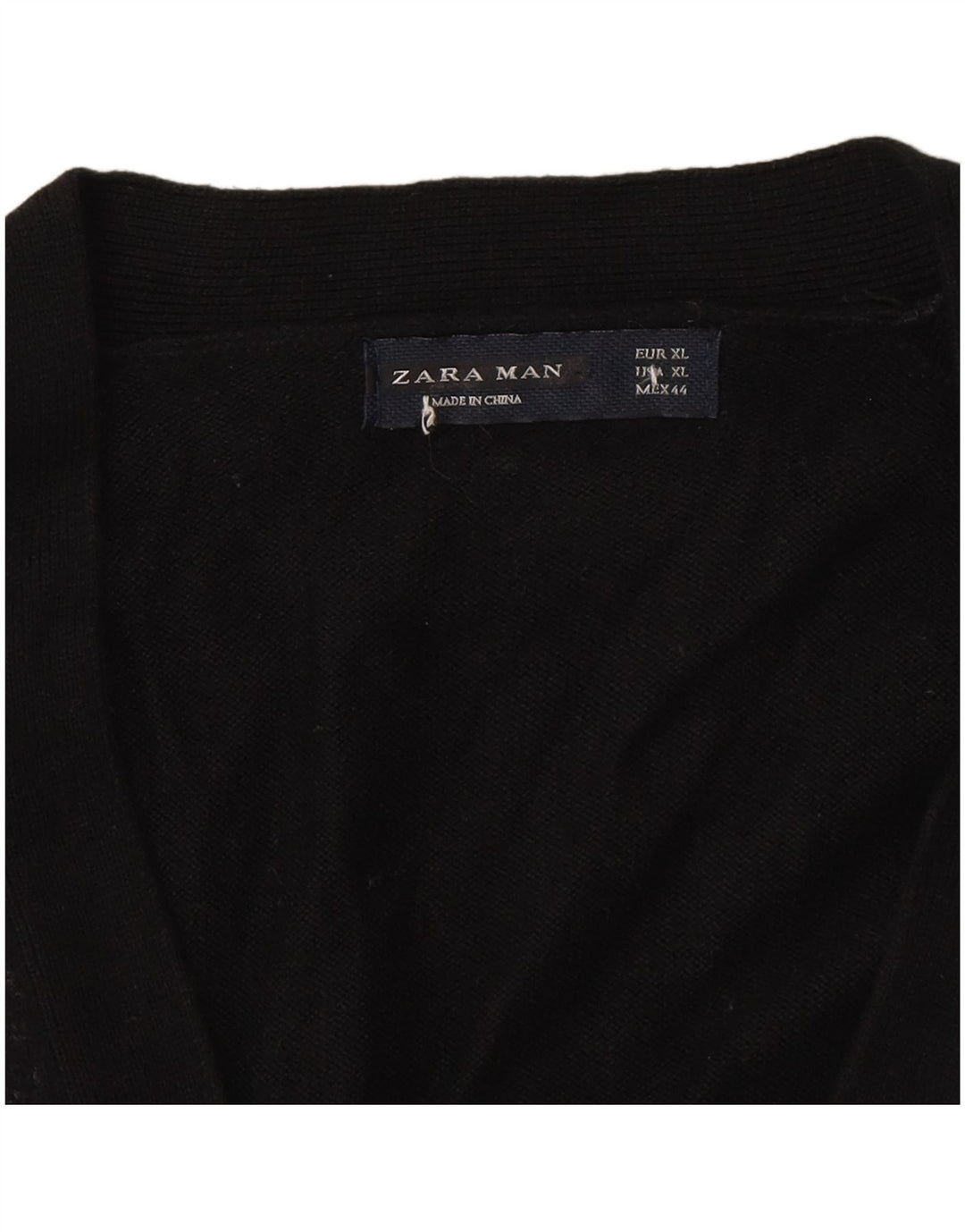 Zara Herre Cardigan Sweater XL Sort Colourblock