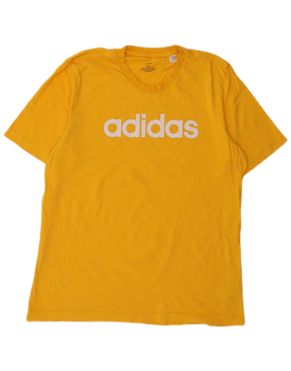 Adidas Herre grafisk T-shirt top XL gul bomuld
