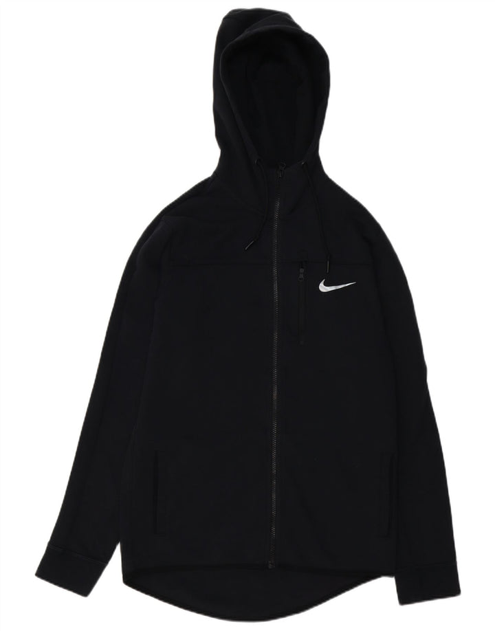 NIKE Hættetrøje med lynlås til mænd, lille sort bomuld