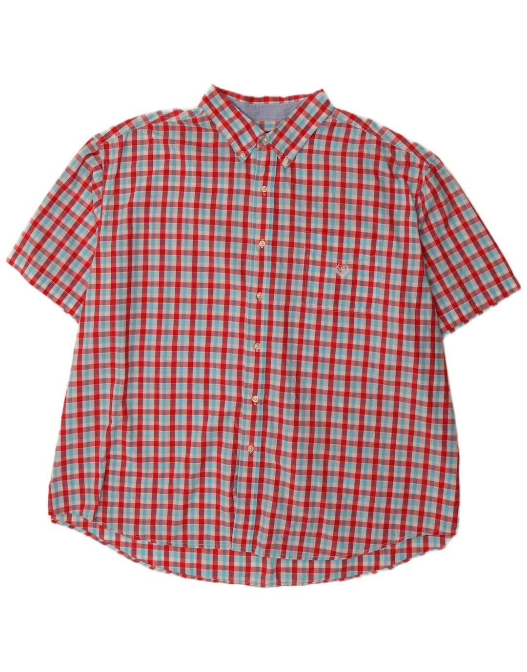 Chaps Herre store korte ærmer Regular Fit skjorte 4XL rød Gingham bomuld