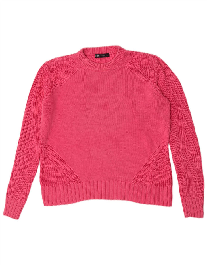Marks & Spencer Dame Oversized Crew Neck sweater UK 10 Small Pink