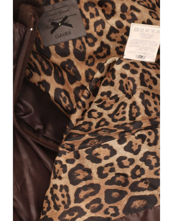 Gaudi Dame Hætte Polstret Frakke IT 42 Medium Brun Polyester