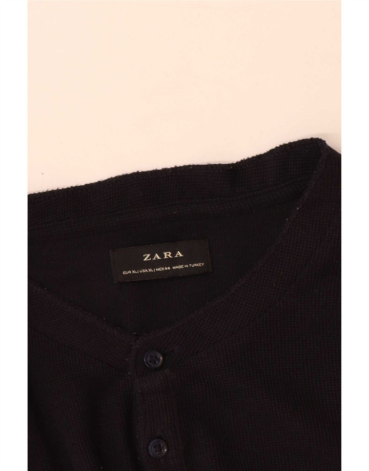 Zara Herre Top Langærmet XL Marineblå