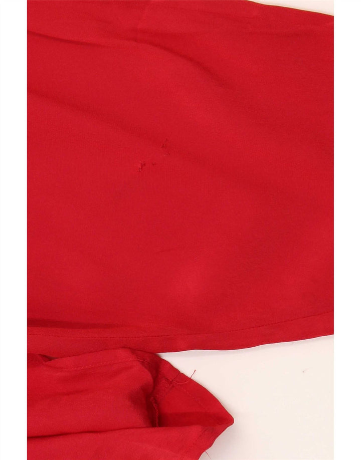 Vintage Dame Loose Fit Bluse Top IT 42 Medium Red Acetate