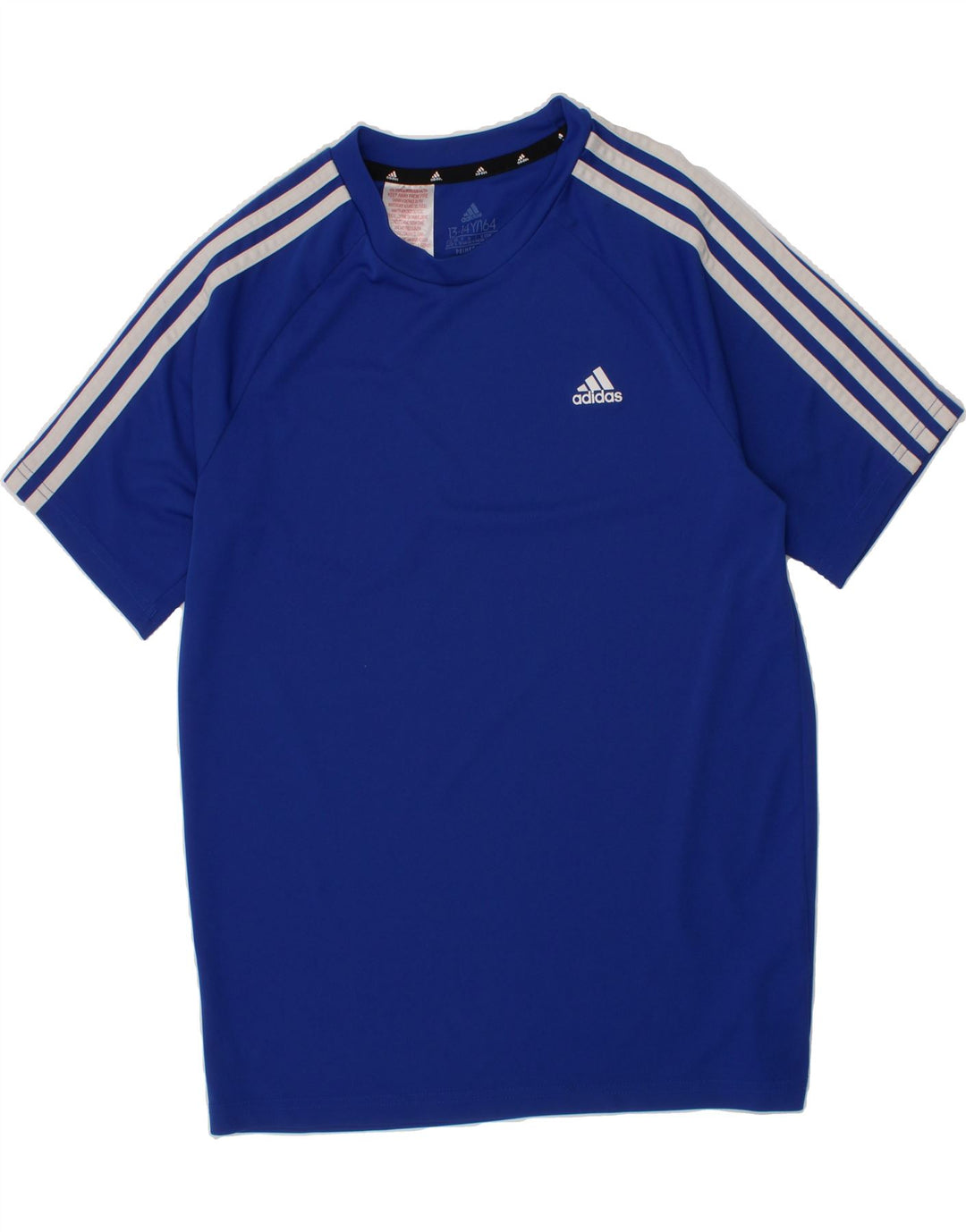 ADIDAS Boys Aeroready T-Shirt Top 13-14 Years Blue Polyester Vintage Adidas and Second-Hand Adidas from Messina Hembry 