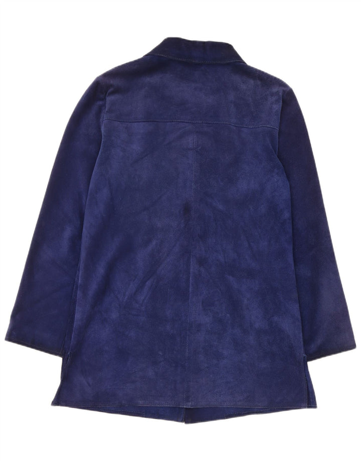 Vintage dame ruskindsjakke UK 12 Medium Navy Blue