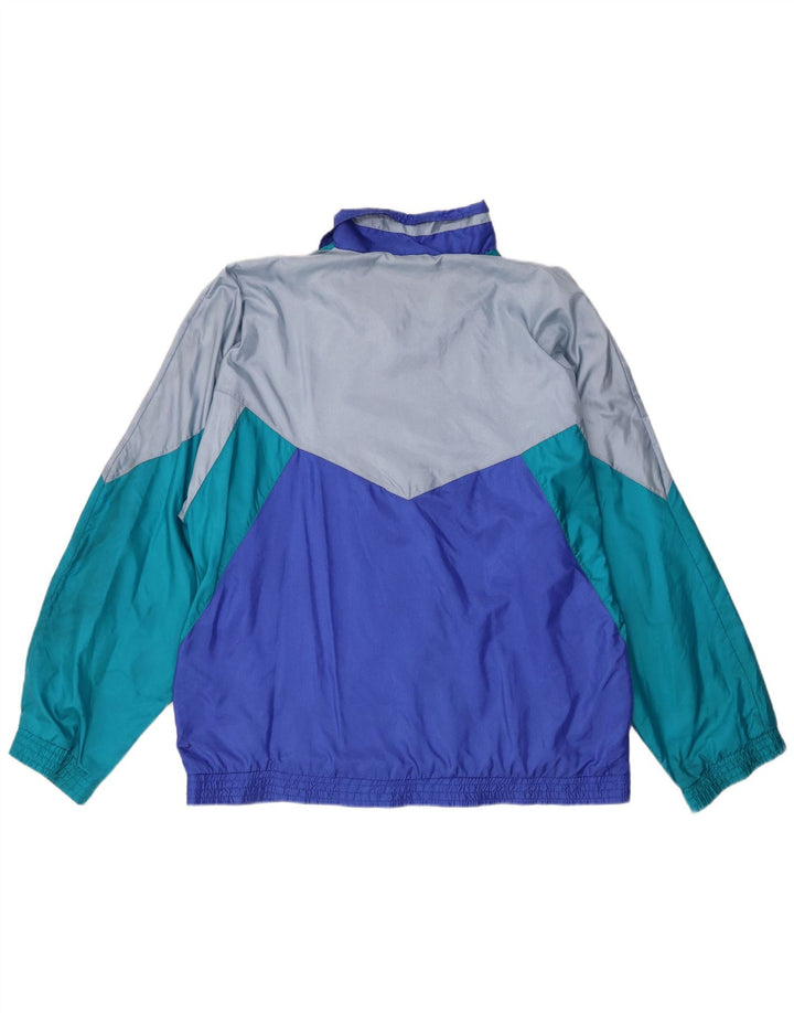 Leopard Træningsdragt Topjakke til mænd UK 42/44 Stor Blå Colourblock Nylon