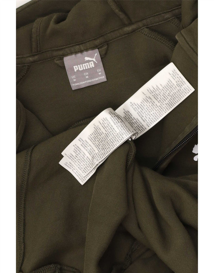 Puma Dame Hættetrøje Sweater UK 14 Medium Khaki Bomuld