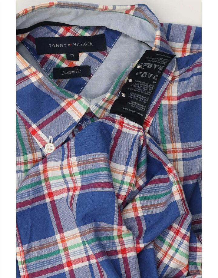 Tommy Hilfiger Herre Custom Fit skjorte mellemblå ternet bomuld