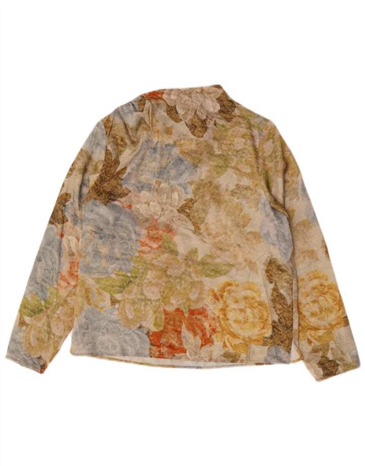 Zara Dame Top Langærmet UK 10 Small Multicolored Floral Modern