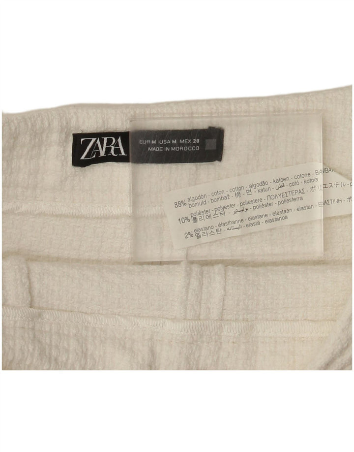 Zara Casual Shorts til kvinder Medium W28 Hvid Bomuld