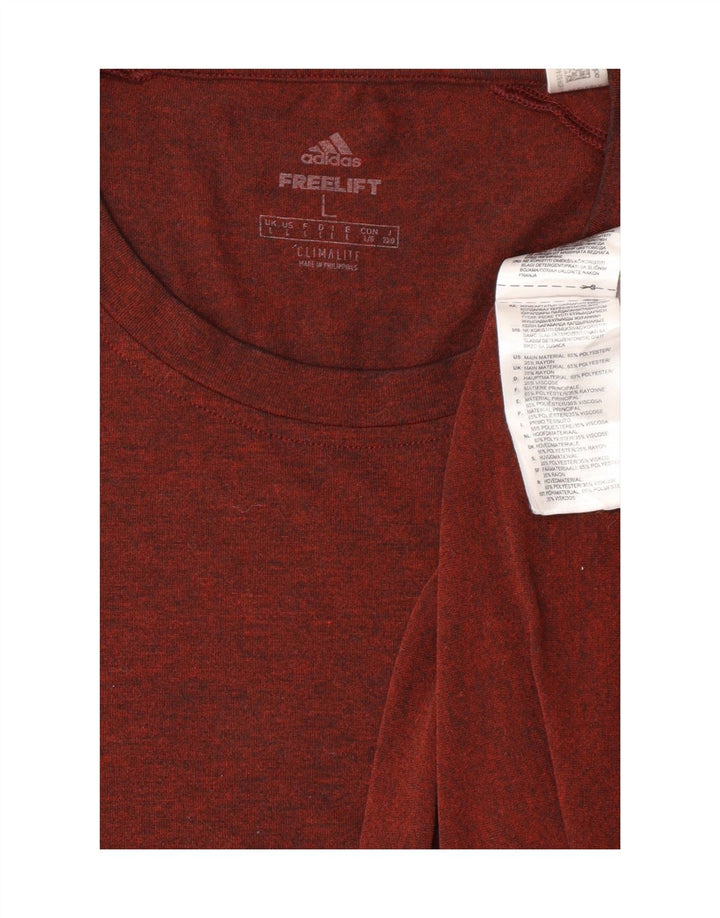 ADIDAS Mens Climalite T-Shirt Top Large Brown Polyester Vintage Adidas and Second-Hand Adidas from Messina Hembry 
