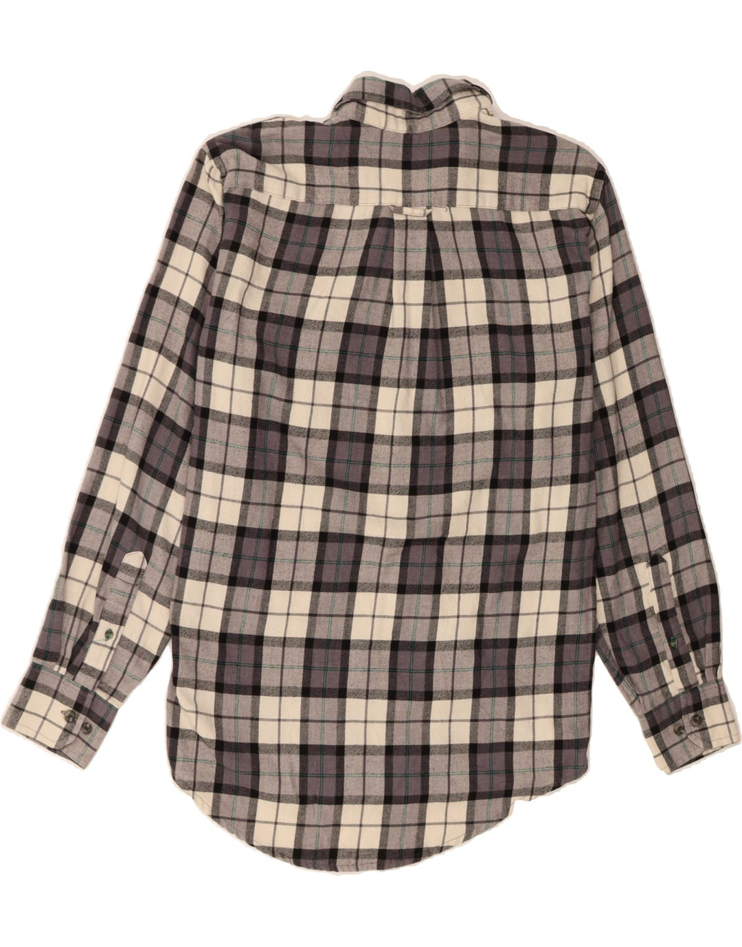 IZOD Mens Flannel Shirt Small Grey Check Cotton Vintage Izod and Second-Hand Izod from Messina Hembry 