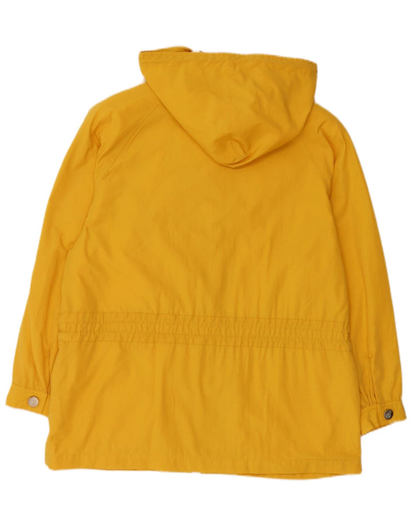MAJESTIC Womens Oversized Hooded Utility Jacket UK 12 Medium Yellow