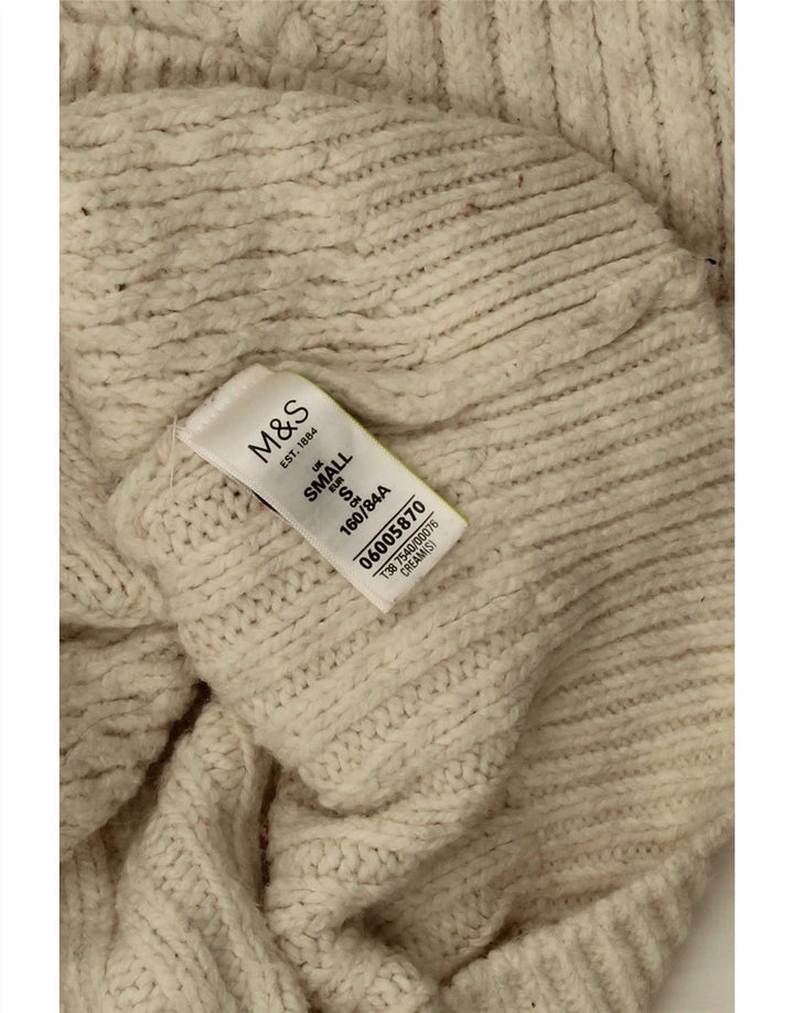 Marks & Spencer Dame Oversized Cardigan Sweater UK 10 Small Beige Acryl