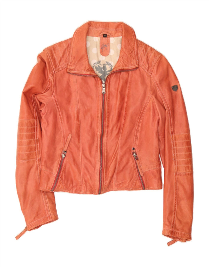 GIPSY Womens Crop Leather Jacket UK 10 Small Red Leather Vintage Gipsy and Second-Hand Gipsy from Messina Hembry 