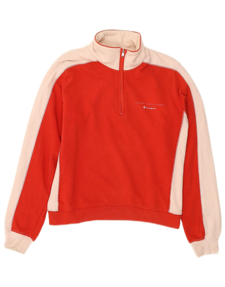 CHAMPION Womens Crop Oversized Sweatshirt Jumper UK 10 Small Red