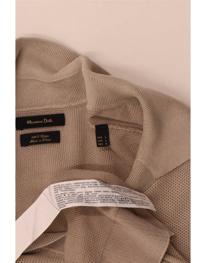 Massimo Dutti Herre Polo Shirt Stor Grå Bomuld