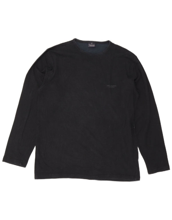 Trussardi Jeans Herre Top Langærmet 2XL Sort Viscose