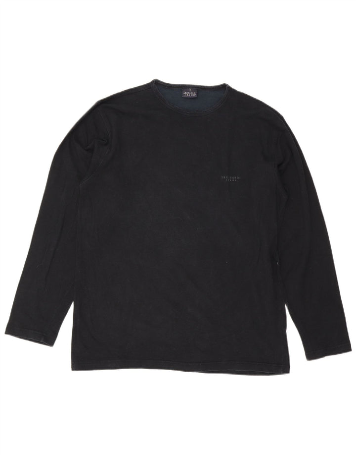 Trussardi Jeans Herre Top Langærmet 2XL Sort Viscose