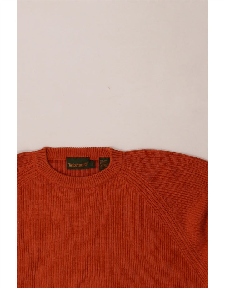 TIMBERLAND Mens Crew Neck Jumper Sweater Large Orange Cotton Vintage Timberland and Second-Hand Timberland from Messina Hembry 